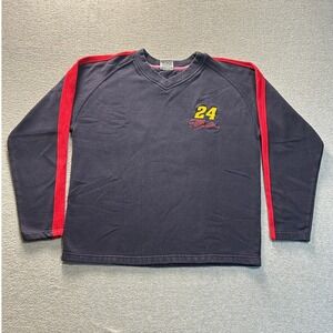Jeff Gordon #24 Winners Circle Sweatshirt Mens Large NASCAR Navy Red Racing